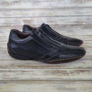 Bacco Bucci Christoff Leather Zippered Dressy Casual Loafers Men's Size 11 Black
